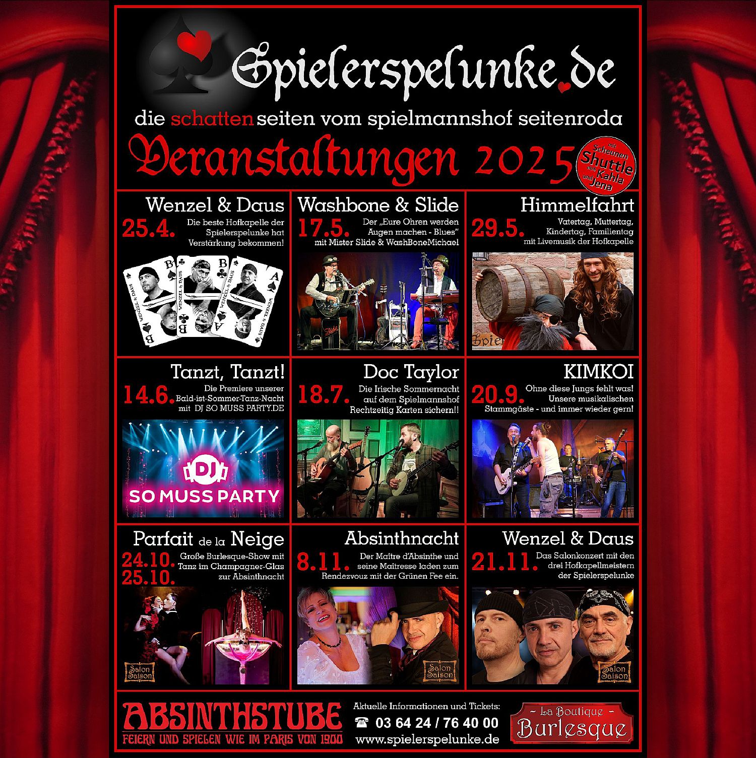 spielerspelunke konzerte veranstaltungen plakat 2025